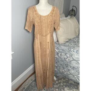 Holy Clothing Tan Renaissance Maxi Dress